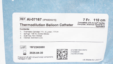 Teleflex AI-07167 Arrow Thermodilution Balloon Catheter 7Fr 110cm (x)